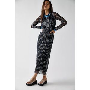 New Free People Anna Sui Metallic Floral Stripe Maxi Dress Size Small